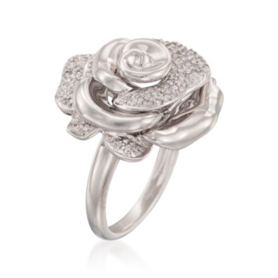 .25 ct. t.w. Diamond Flower Ring in Sterling Silver &mdash; Alt Image 3