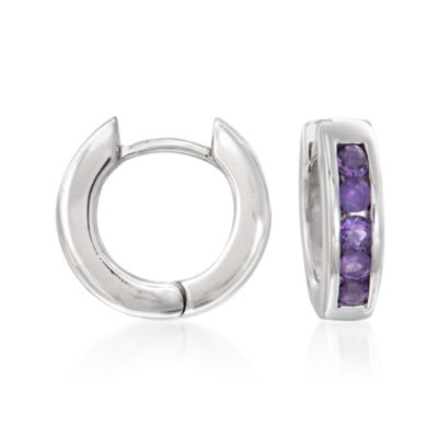 .70 ct. t.w. Purple Amethyst Hoop Earrings in Sterling Silver &mdash; Alt Image 1
