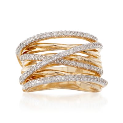.50 ct. t.w. Diamond "Highway" Ring in 18kt Gold Over Sterling Silver &mdash; Alt Image 1