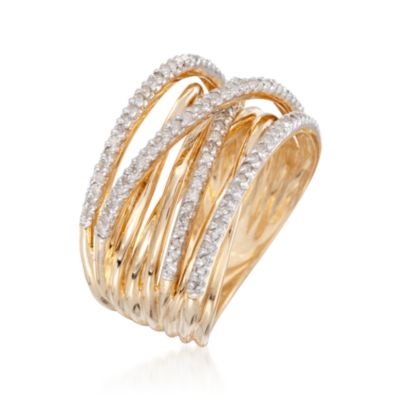 .50 ct. t.w. Diamond "Highway" Ring in 18kt Gold Over Sterling Silver &mdash; Alt Image 3