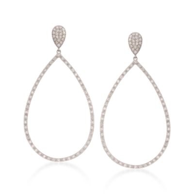 1.00 ct. t.w. Diamond Pear-Shaped Drop Earrings in Sterling Silver &mdash; Alt Image 1