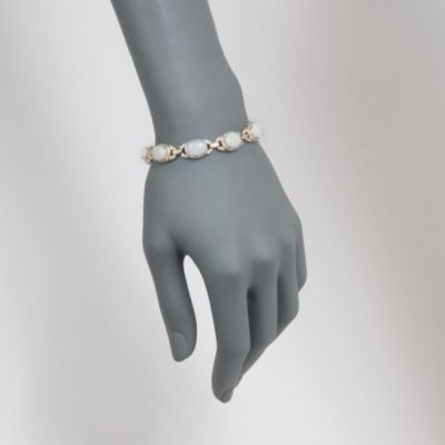 Opal and 3.00 ct. t.w. Diamond Bracelet in 14kt Yellow Gold. 7" &mdash; Alt Image 2