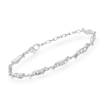 Swarovski Crystal "Sparkle" Pave Link Bracelet. 6.25" &mdash; Alt Image 1
