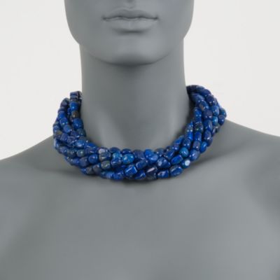Lapis Torsade Necklace in 18kt Over Sterling. 18" &mdash; Alt Image 2