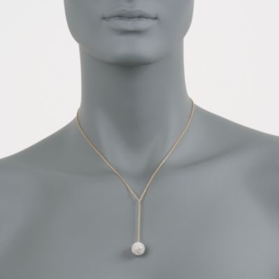 Swarovski Crystal Y-Style Necklace With Crystal Ball Drop. 16.5" &mdash; Alt Image 2