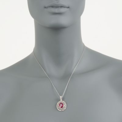 5.25 Carat Ruby and .65 ct. t.w. Diamond Pendant in 14kt White Gold &mdash; Alt Image 2