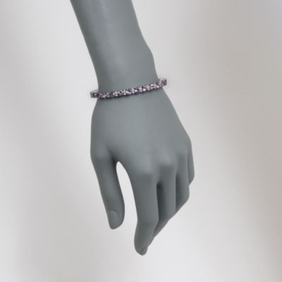 10.00 ct. t.w. Amethyst and .15 ct. t.w. Diamond Cuff Bracelet in Sterling Silver. 7" &mdash; Alt Image 2