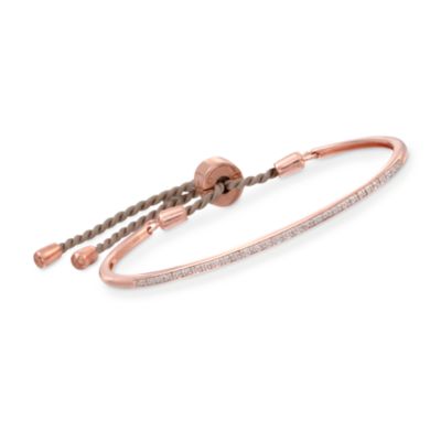 .10 ct. t.w. Diamond Bangle Bracelet in 18kt Rose Gold Over Sterling. 7" &mdash; Alt Image 1