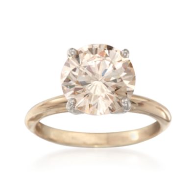 3.47 Carat Brown Diamond Solitaire Ring in 14kt Yellow Gold. Size 5.75 &mdash; Alt Image 1