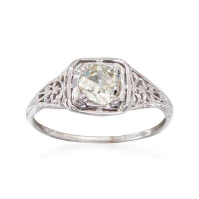 C. 1990 Vintage .55 Carat Diamond Solitaire Ring in 14kt White Gold. Size 7 &mdash; Alt Image 1
