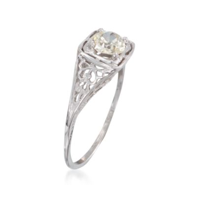 C. 1990 Vintage .55 Carat Diamond Solitaire Ring in 14kt White Gold. Size 7 &mdash; Alt Image 3