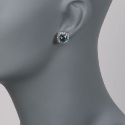 4.80 ct. t.w. London Blue and 1.20 ct. t.w. White Topaz Stud Earrings in Sterling Silver &mdash; Alt Image 2