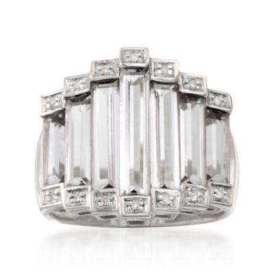 3.70 ct. t.w. Rock Crystal Ring With Diamonds in Sterling Silver &mdash; Alt Image 1