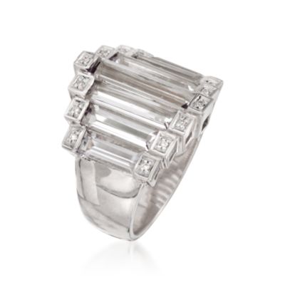 3.70 ct. t.w. Rock Crystal Ring With Diamonds in Sterling Silver &mdash; Alt Image 3
