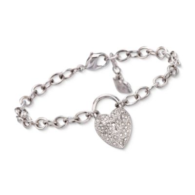 Swarovski Crystal Heart Locket Motif Bracelet. 7.25" &mdash; Alt Image 1