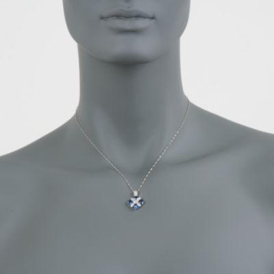 1.60 ct. t.w. Sapphire and .15 ct. t.w. Diamond Pendant Necklace in 14kt White Gold. 16" &mdash; Alt Image 2