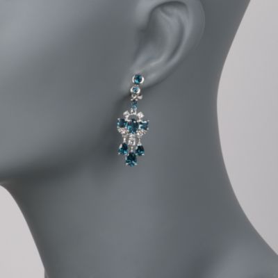 9.80 ct. t.w. London Blue and White Topaz Earrings With .11 ct. t.w. Diamonds in Sterling Silver &mdash; Alt Image 2