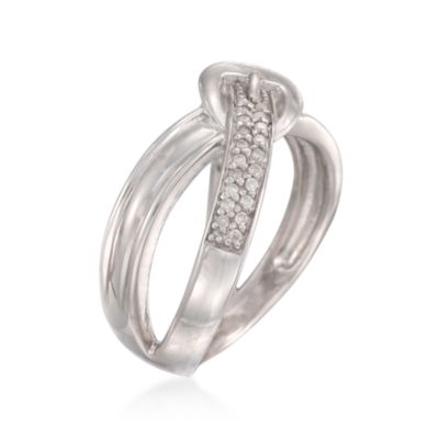 .17 ct. t.w. Diamond Buckle Ring in Sterling Silver &mdash; Alt Image 3