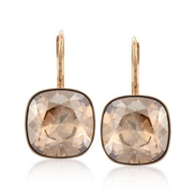 Swarovski Crystal Golden Shadow Drop Earrings &mdash; Alt Image 1