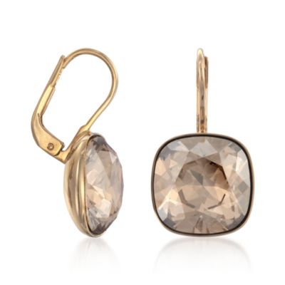 Swarovski Crystal Golden Shadow Drop Earrings &mdash; Alt Image 3