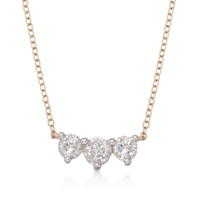 Three-Stone 1.00 ct. t.w. Diamond Necklace in 14kt Yellow Gold &mdash; Alt Image 1