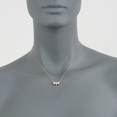 Three-Stone 1.00 ct. t.w. Diamond Necklace in 14kt Yellow Gold &mdash; Alt Image 3