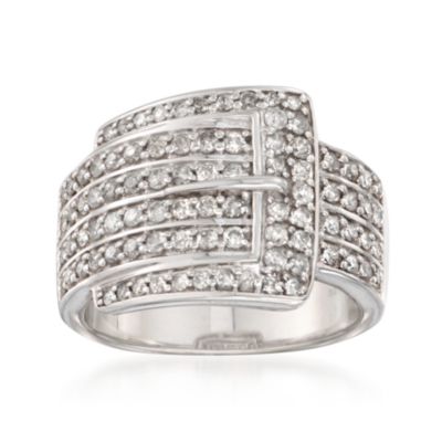 1.00 ct. t.w. Diamond Buckle Ring in Sterling Silver &mdash; Alt Image 1