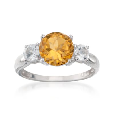 1.80 Carat Citrine and .70 ct. t.w. White Topaz Ring in Sterling Silver &mdash; Alt Image 1