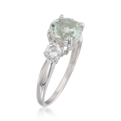 1.80 Carat Green Amethyst and .70 ct. t.w. White Topaz Ring in Sterling Silver &mdash; Alt Image 3