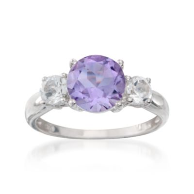 1.80 Carat Amethyst and .70 White Topaz Ring in Sterling Silver &mdash; Alt Image 1
