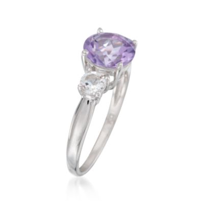 1.80 Carat Amethyst and .70 White Topaz Ring in Sterling Silver &mdash; Alt Image 3