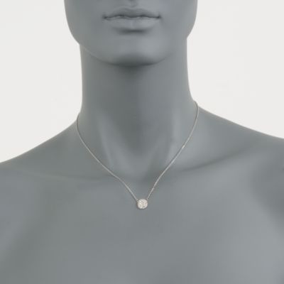 .36 ct. t.w. Pave Diamond Disc Necklace in 14kt White Gold &mdash; Alt Image 2