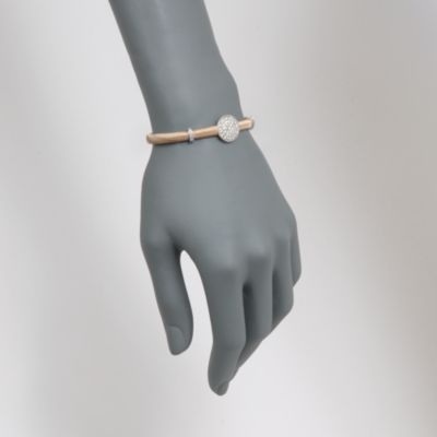 1.25 ct. t.w. Pavé Diamond Cabled Cuff Bracelet in 14kt Yellow Gold. 6.25" &mdash; Alt Image 2