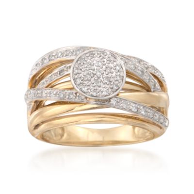 .50 ct. t.w. Pavé Diamond Crisscross Ring in 14kt Yellow Gold &mdash; Alt Image 1