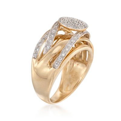 .50 ct. t.w. Pavé Diamond Crisscross Ring in 14kt Yellow Gold &mdash; Alt Image 3