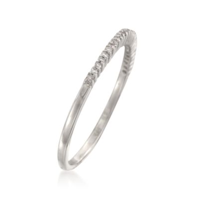 .10 ct. t.w. Diamond Slim Band Ring in 14kt White Gold &mdash; Alt Image 3