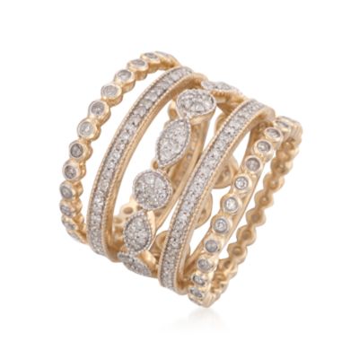 Set of Five Stackable .88 ct. t.w. Diamond Eternity Bands in 14kt Yellow Gold &mdash; Alt Image 3