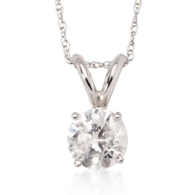 .75 Carat Diamond Solitaire Necklace in 14kt White Gold &mdash; Alt Image 1
