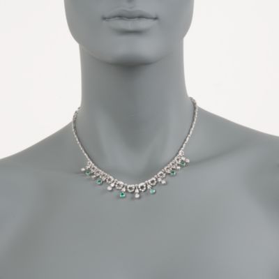 C. 2000 Vintage 1.20 ct. t.w. Emerald and 2.75 ct. t.w. Diamond Necklace in Platinum. 16" &mdash; Alt Image 2
