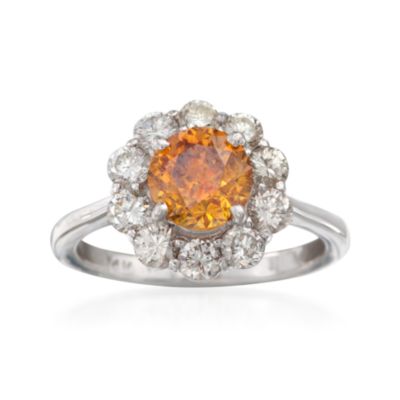 C. 1980 Vintage 2.53 ct. t.w. Certified Fancy Yellow and White Diamond Ring in 18kt White Gold. Size 6.75 &mdash; Alt Image 1