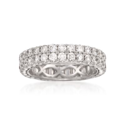 Henri Daussi 2.35 ct. t.w. Two-Row Diamond Eternity Band in 14kt White Gold &mdash; Alt Image 1