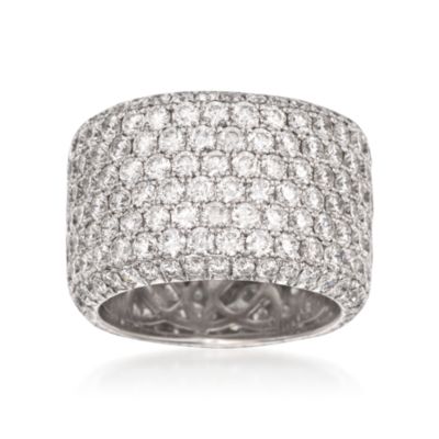Henri Daussi 7.00 ct. t.w. Wide Diamond Eternity Band in 14kt White Gold &mdash; Alt Image 1