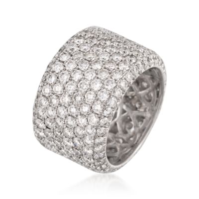 Henri Daussi 7.00 ct. t.w. Wide Diamond Eternity Band in 14kt White Gold &mdash; Alt Image 3