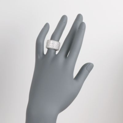 Henri Daussi 7.00 ct. t.w. Wide Diamond Eternity Band in 14kt White Gold &mdash; Alt Image 2