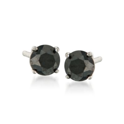 .50 ct. t.w. Black Diamond Stud Earrings in 14kt White Gold &mdash; Alt Image 1