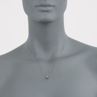 .50 Carat Black Diamond Solitaire Pendant Necklace in 14kt White Gold. 18" &mdash; Alt Image 2