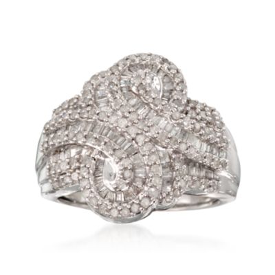 1.14 ct. t.w. Diamond Ribbon Ring in Sterling Silver &mdash; Alt Image 1