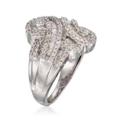 1.14 ct. t.w. Diamond Ribbon Ring in Sterling Silver &mdash; Alt Image 3
