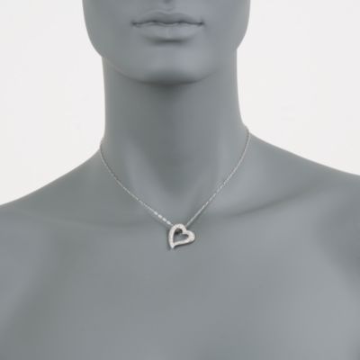 Swarovski Crystal Open Heart "Memory" Pendant Necklace. 14.75" &mdash; Alt Image 2