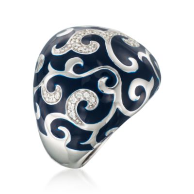 Belle Etoile .40 ct. t.w. CZ 'Royale' Ring With Enamel in Sterling Silver &mdash; Alt Image 3